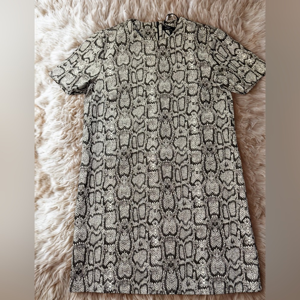 Zara Black and White Mini Dress with snake skin Pattern